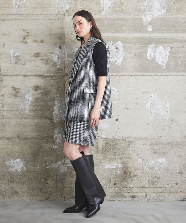 GRACE CONTINENTAL 千鳥ウールハーフパンツ ブラック