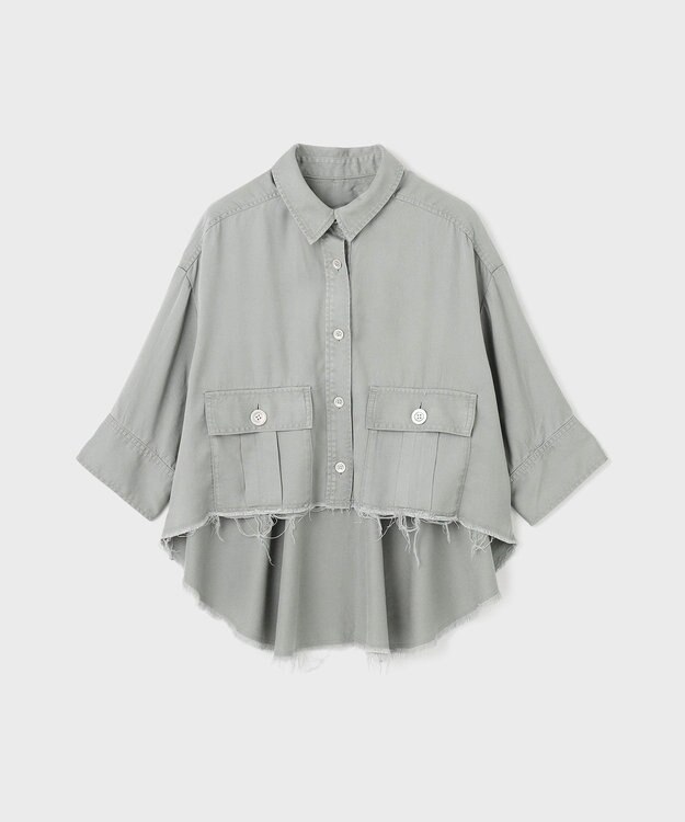 GRACE CONTINENTAL ハーフスリーブルーズシャツ グレー