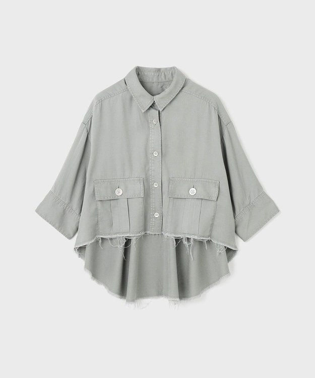 GRACE CONTINENTAL ハーフスリーブルーズシャツ グレー