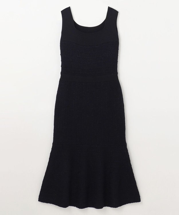 GRACE CONTINENTAL ツイードマーメイドニットワンピース ブラック