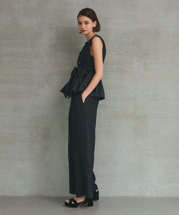 GRACE CONTINENTAL ツイードイージーパンツ ブラック