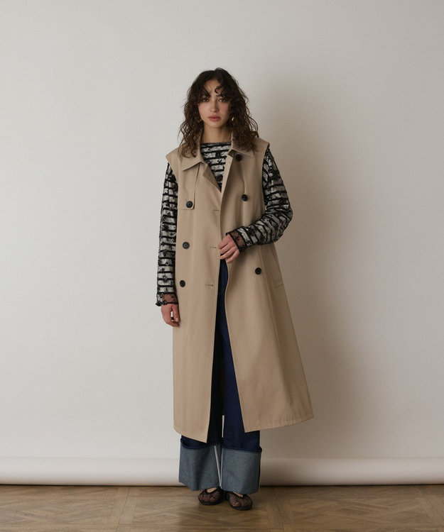 GRACE CONTINENTAL パーカーコンビトレンチ ベージュ