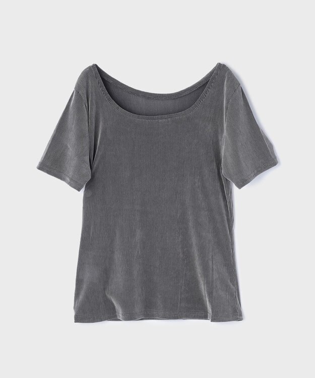 GRACE CONTINENTAL フロッキーチュールカットトップ グレー