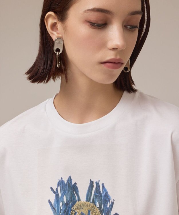 GRACE CONTINENTAL カットフォトTシャツ ホワイト