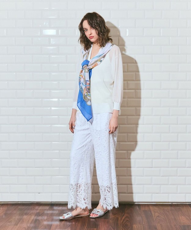 GRACE CONTINENTAL レースイージーパンツ ホワイト