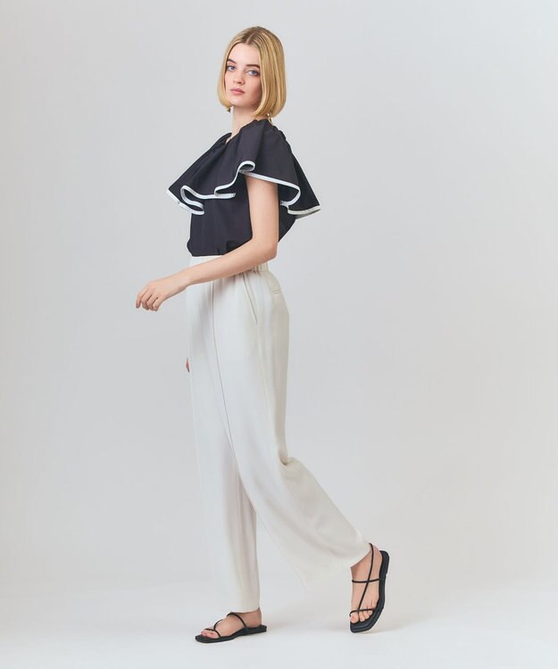 GRACE CONTINENTAL トリアセワイドイージーパンツ ホワイト