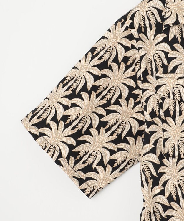 GRACE CONTINENTAL パームモチーフシャツワンピース ブラック