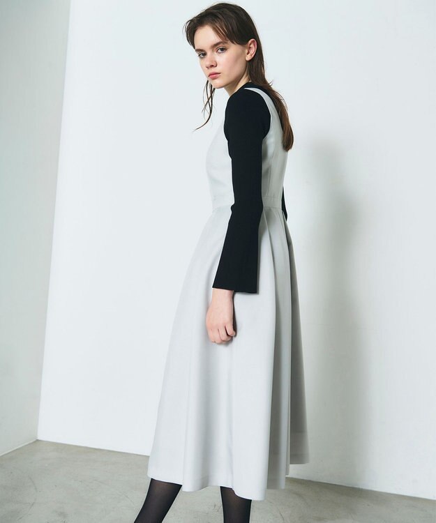 GRACE CONTINENTAL ツイルタックワンピース ライトグリーン