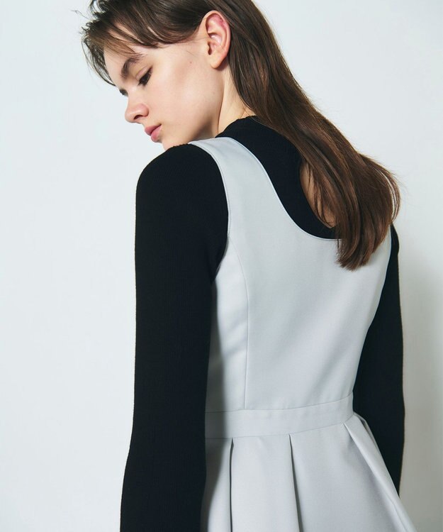 GRACE CONTINENTAL ツイルタックワンピース ライトグリーン