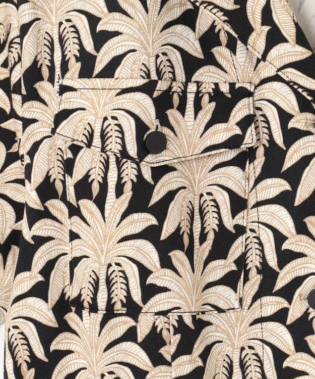 GRACE CONTINENTAL パームモチーフシャツワンピース ブラック