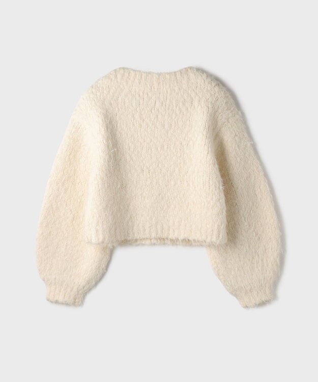 GRACE CONTINENTAL バルキーフェザーニットトップ ホワイト