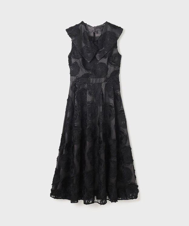 GRACE CONTINENTAL ローズ刺繍ワンピース ブラック
