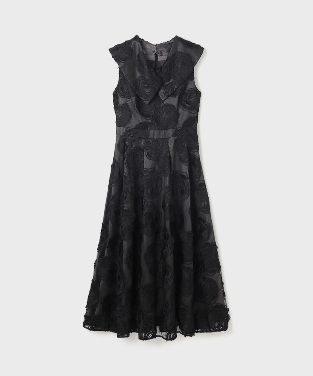 GRACE CONTINENTAL ローズ刺繍ワンピース ブラック