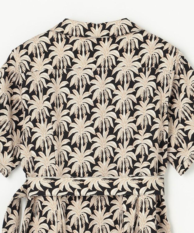 GRACE CONTINENTAL パームモチーフシャツワンピース ブラック