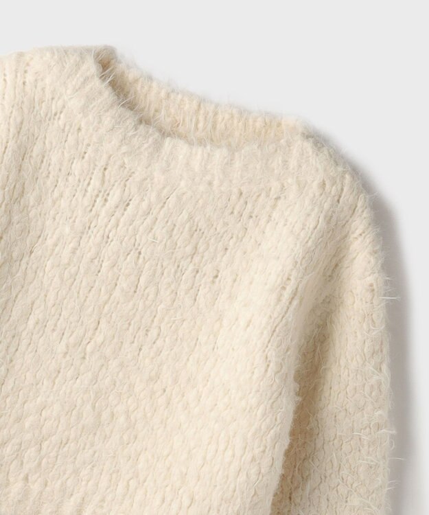 GRACE CONTINENTAL バルキーフェザーニットトップ ホワイト