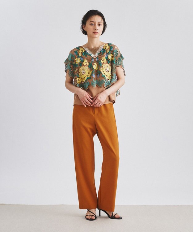 GRACE CONTINENTAL レースレイヤードトップ ベージュ