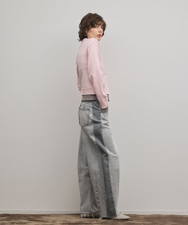 GRACE CONTINENTAL レイヤード風ニットカーディガン ピンク