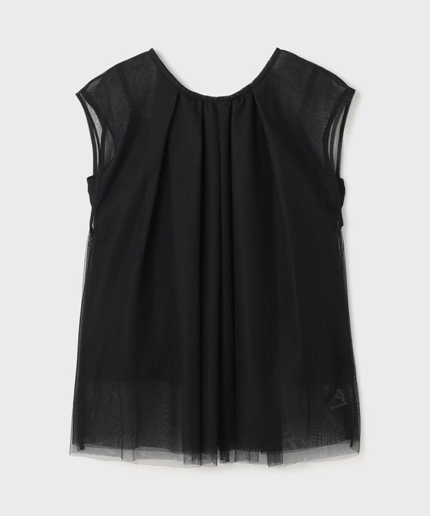 GRACE CONTINENTAL チュールタックノースリーブ ブラック