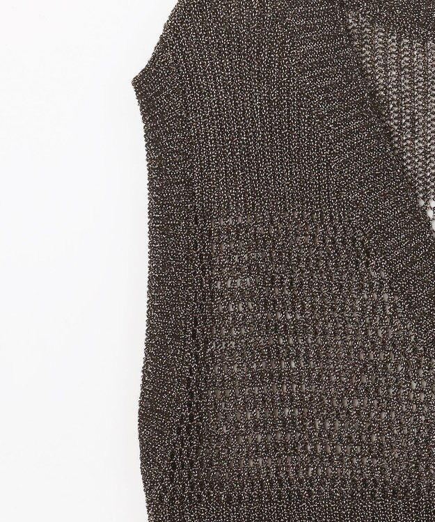 GRACE CONTINENTAL ラメメッシュニットトップ ゴールド