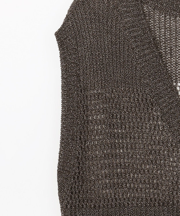 GRACE CONTINENTAL ラメメッシュニットトップ ゴールド