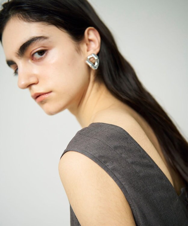 GRACE CONTINENTAL トリアセリネンフレアマキシ チャコール