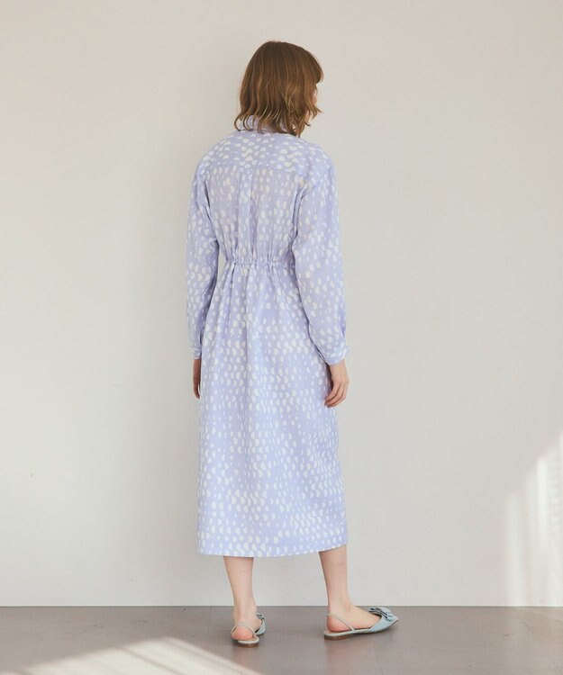 GRACE CONTINENTAL ハーフドットミリタリーワンピース ブルー