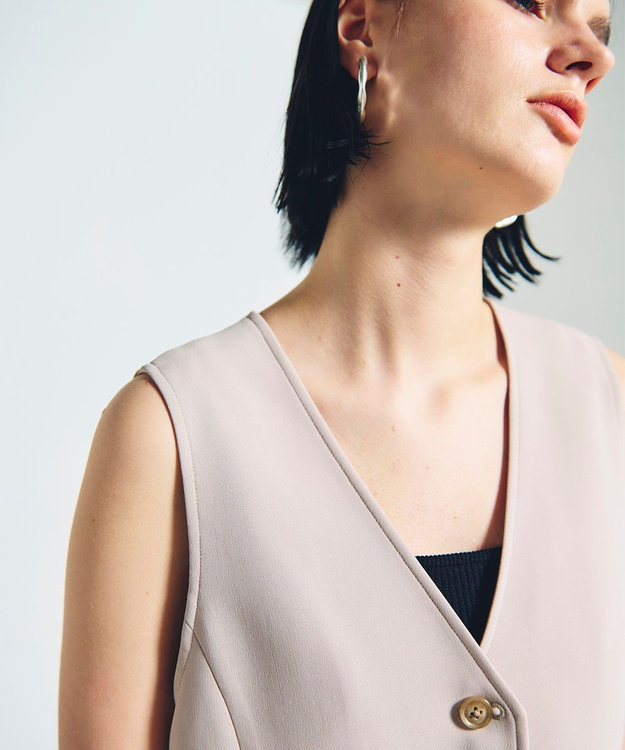 GRACE CONTINENTAL トリアセショートジレ ベージュ