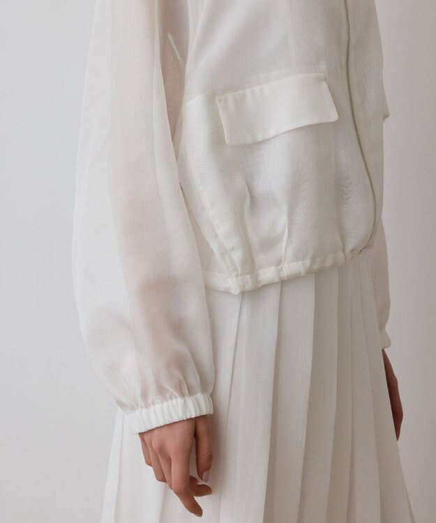 GRACE CONTINENTAL ブライトメッシュブルゾン ホワイト