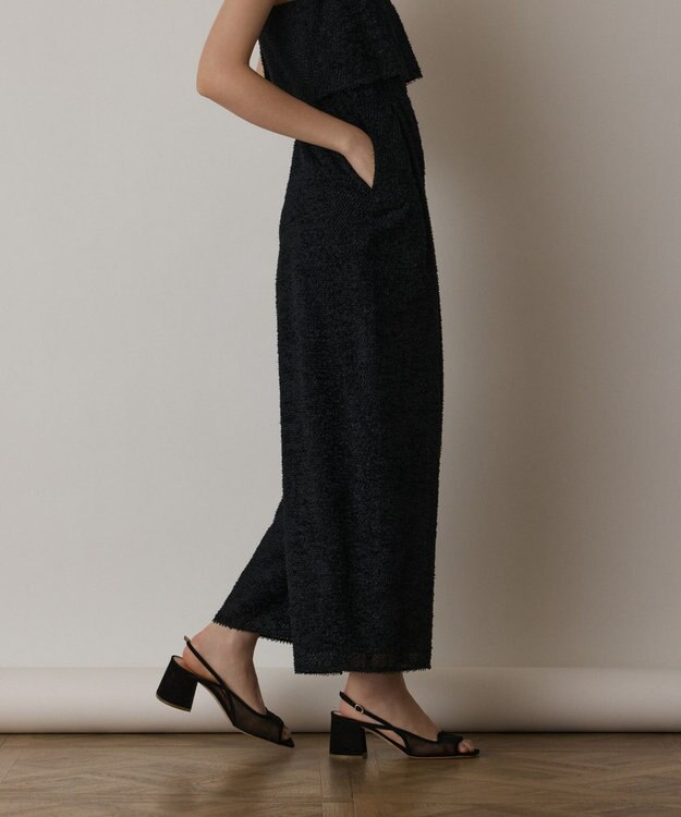 GRACE CONTINENTAL カットジャガードサロペット ブラック