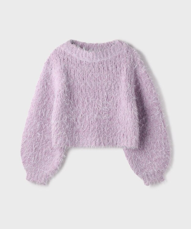 GRACE CONTINENTAL バルキーフェザーニットトップ ラベンダー