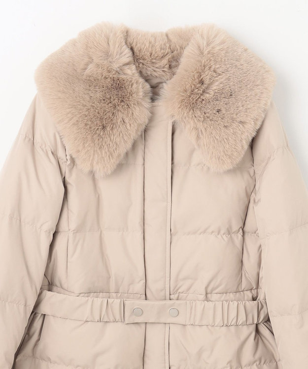 GRACE CONTINENTAL ファーパーツ付ロングダウン ベージュ