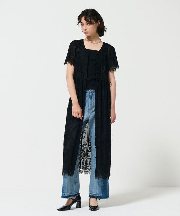 GRACE CONTINENTAL レースドロストワンピース ブラック