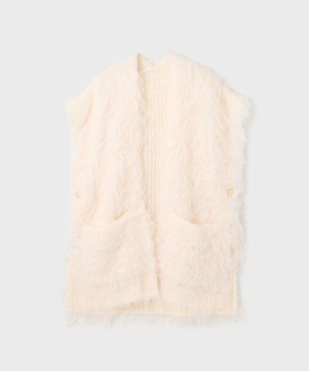 GRACE CONTINENTAL 起毛ニットベスト ホワイト