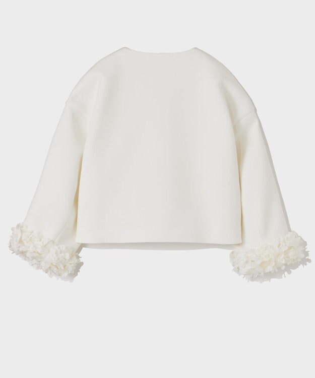 GRACE CONTINENTAL フラワーチュール切替ジャケット ホワイト