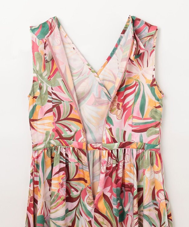 GRACE CONTINENTAL リーフプリントワンピース ピンク