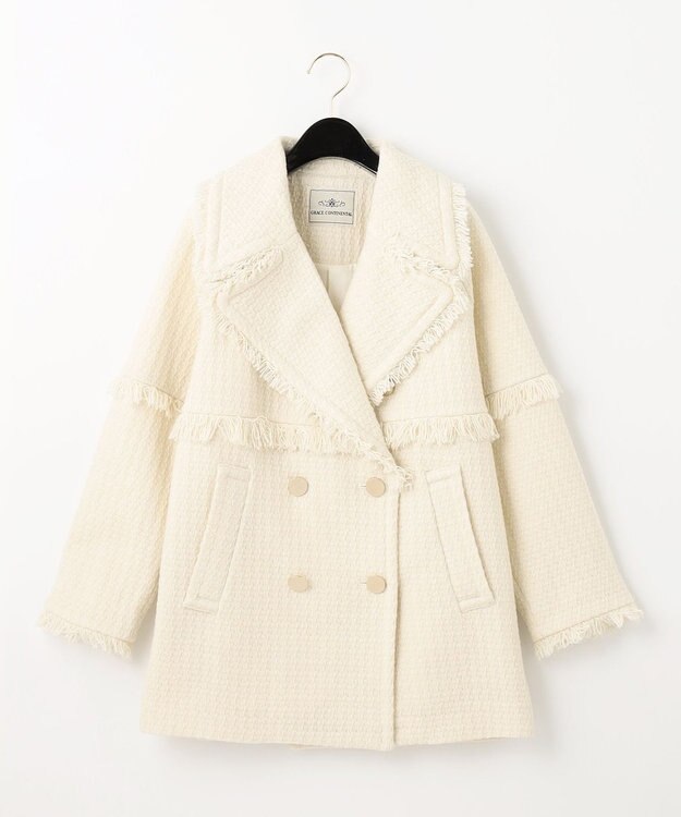 ★極美品★グレースコンチネンタルロービングフリンジコート★36 ロービングフリンジコート / GRACE CONTINENTAL | GRACE