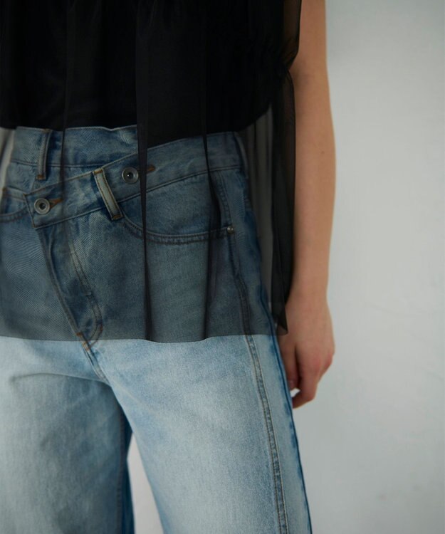 GRACE CONTINENTAL チュールレイヤードトップ ブラック