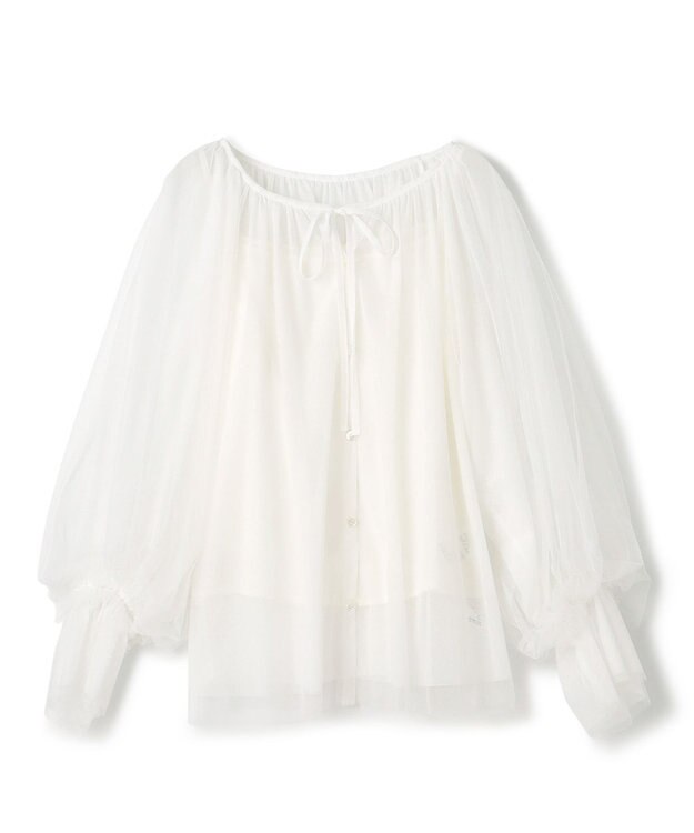 GRACE CONTINENTAL チュール2WAYトップ ホワイト