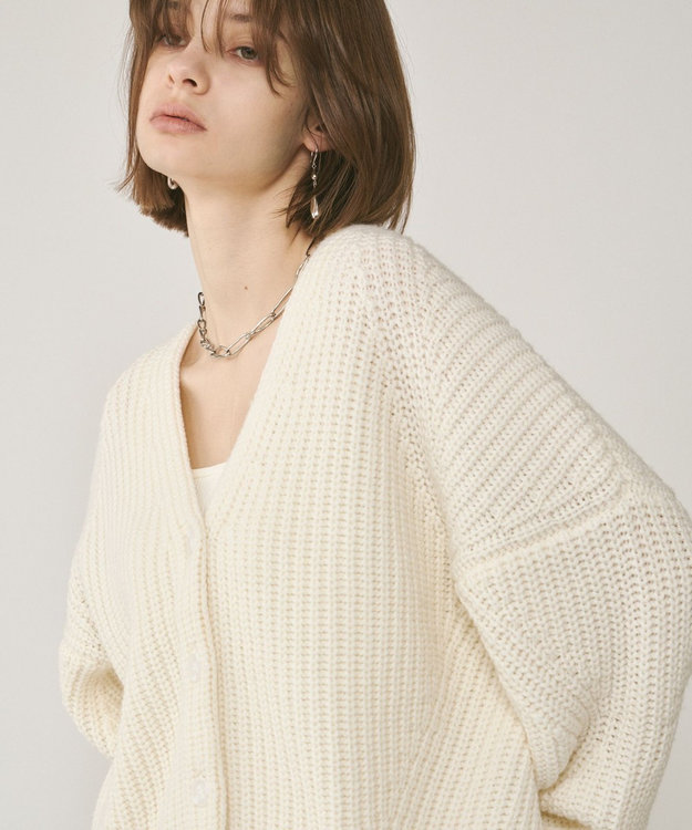 2022aw GRACE CONTINENTAL ループヤーンニットカーディガン フィルムヤーンニットカーディガン / GRACE CONTINENTAL | GRACE