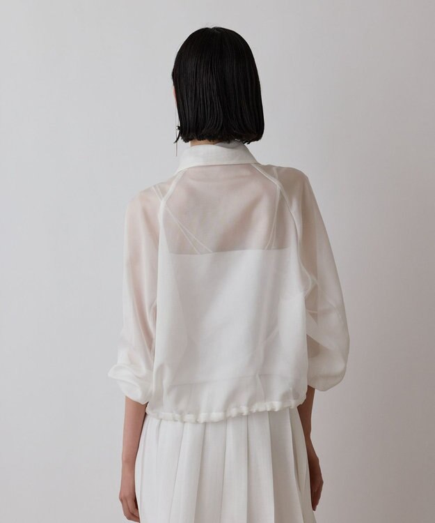 GRACE CONTINENTAL ブライトメッシュブルゾン ホワイト