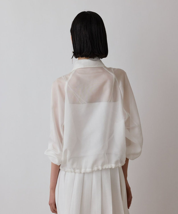 GRACE CONTINENTAL ブライトメッシュブルゾン ホワイト