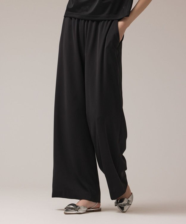 GRACE CONTINENTAL サテンワイドパンツ ブラック