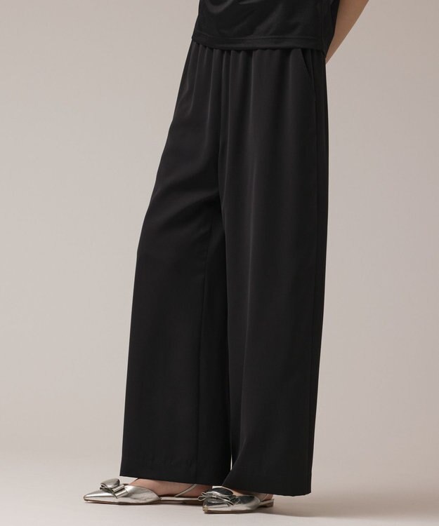 GRACE CONTINENTAL サテンワイドパンツ ブラック