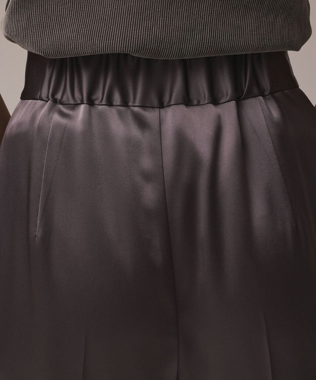 GRACE CONTINENTAL トリアセサテンワイドパンツ グレー