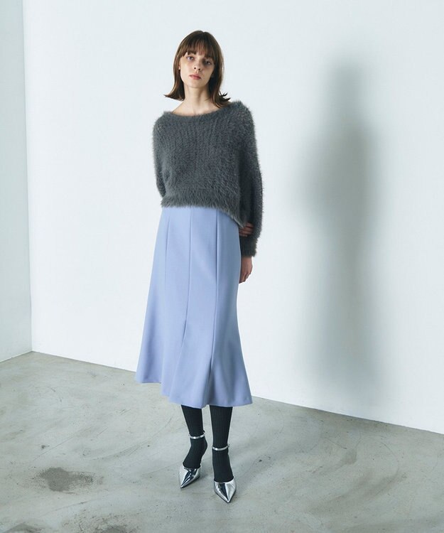 GRACE CONTINENTAL センタースリットスカート ブルー