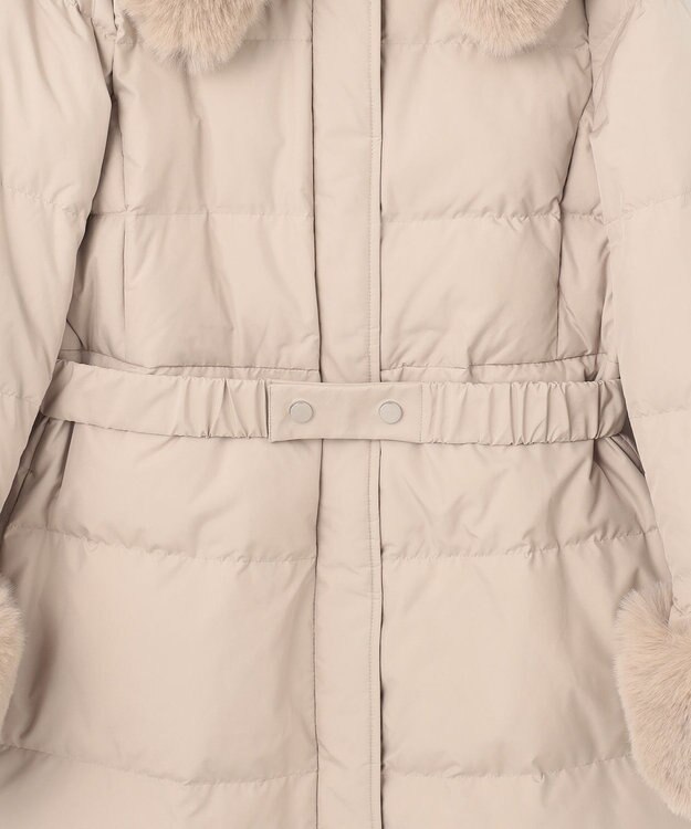 GRACE CONTINENTAL ファーパーツ付ロングダウン ベージュ