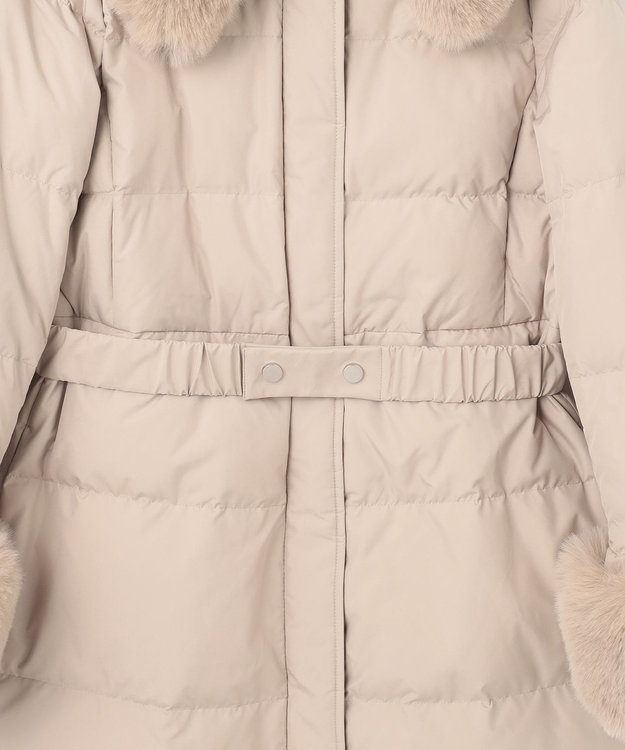 GRACE CONTINENTAL ファーパーツ付ロングダウン ベージュ