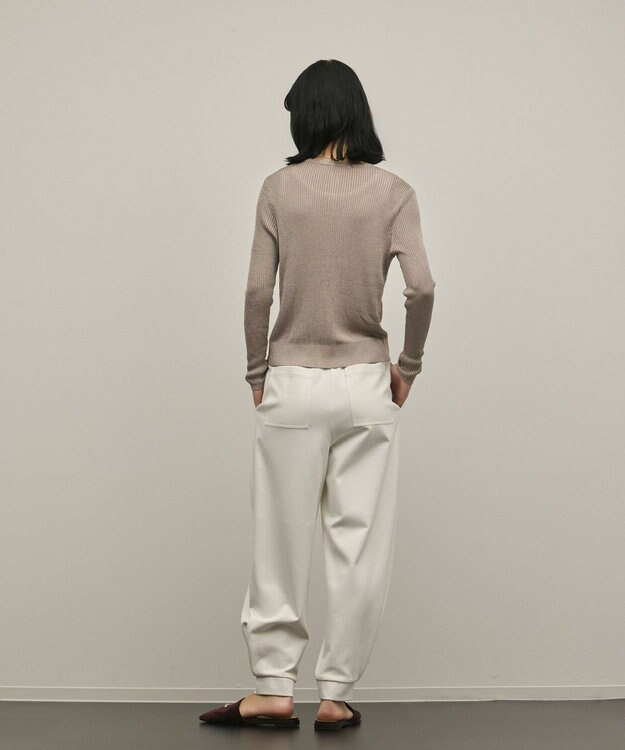 GRACE CONTINENTAL ハイゲージラメニットカーディガン グレー