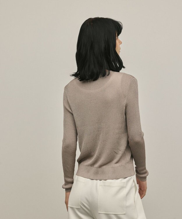 GRACE CONTINENTAL ハイゲージラメニットカーディガン グレー