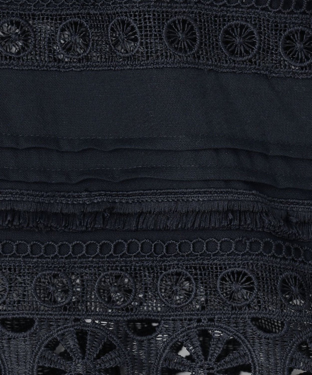 GRACE CONTINENTAL レースパッチブラウス ネイビー